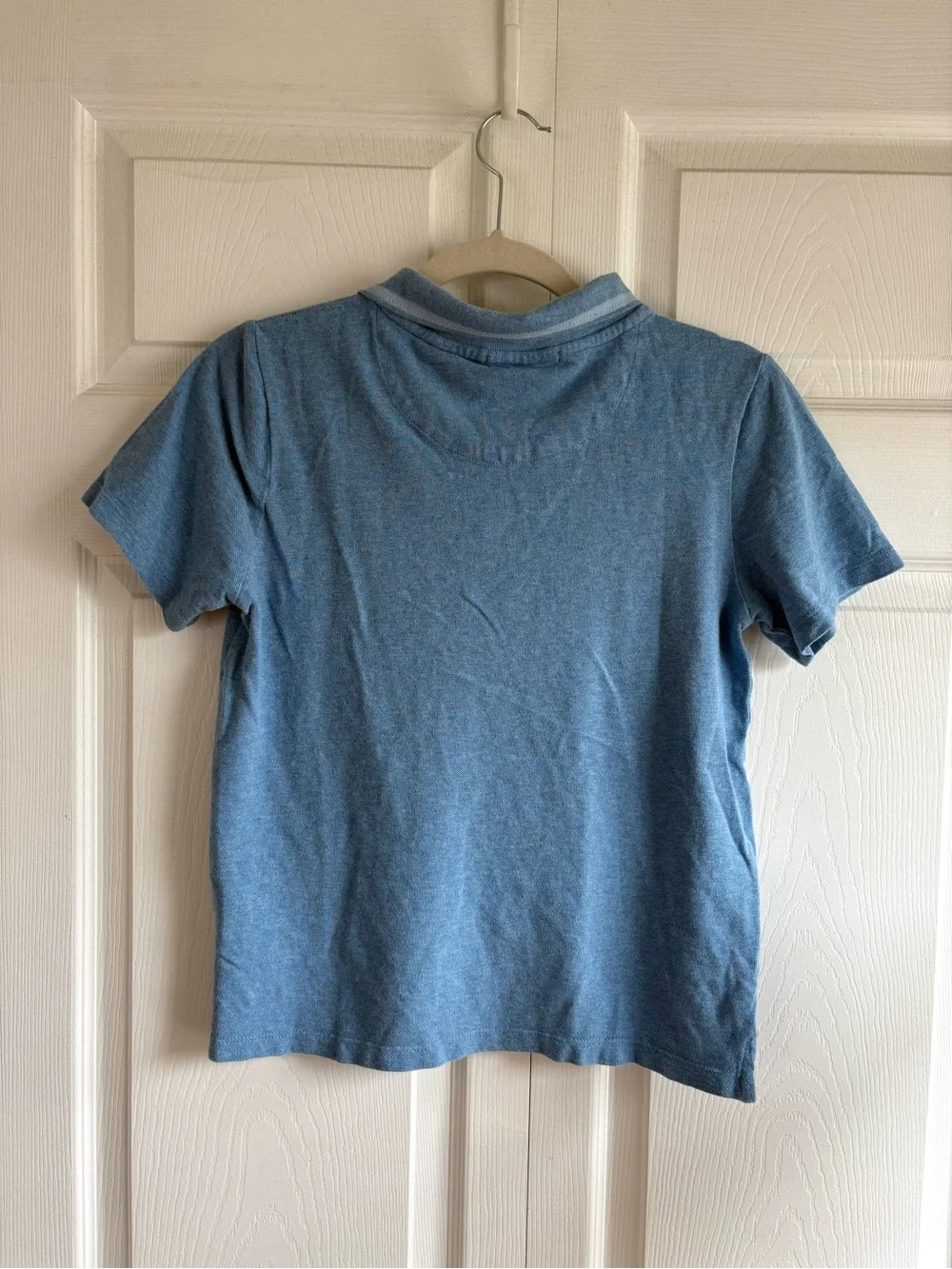 Scotch&Soda Heather Blue Pique Polo Shirt Boys L Preppy Academia Occasion Logo